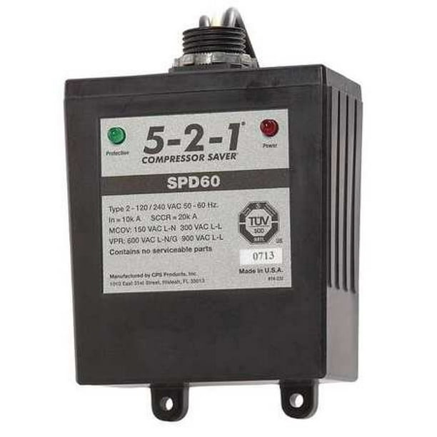 521 COMPRESSOR SAVER SPD60 Surge Protection Device,1 Phase,120/240V
