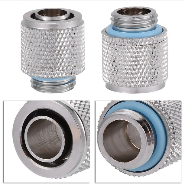 Accesorio de Dos Toques con Rosca G1/4 para Refrigeración por Agua de PC Fácil de Atornillar/desatornillar Resistencia Reducida Anillo de Silicona Oculto Cromado Adecuado ANGGREK Otros