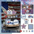 thumbnail image 4 of Bouanq 11PCS 4th of July Tiered Tray Decor Independence Day Decorations Patriotic Gnomes Plus Bead Garland Red White Blue Wooden Signs Farmhouse Decor for Home Memorial Day Party Decorations, 4 of 7
