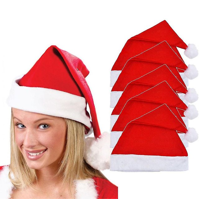 Gorro rojo de Navidad Unisex para adultos, gorro novedoso de Papá Noel para fiesta de Navidad, 5 uds.