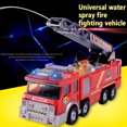 thumbnail image 3 of Kids Electronic Power Fire Truck Car Toy with Water Shooting Lights Sounds Extending Ladder, 3 of 8