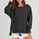 thumbnail image 1 of Sudadera Sudadera con cuello redondo para mujer, sudadera informal de manga larga, jerséis holgados, Tops Kuymtek Negro T S para Mujer, 1 of 6