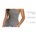 thumbnail image 4 of Top Tubo Sin Tirantes Gris Medio PRETTYGARDEN con Fruncido, 4 of 7