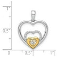 thumbnail image 2 of 14k White Yellow Gold Diamond Pendant Necklace 21x16mm Wide Pendant for Women - .08 dwt, 2 of 2