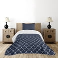 thumbnail image 4 of Ambesonne Nautical Quilted Bedspread Set 2 Pcs, Ocean Waves Sea Shell, Twin Size, Indigo White, 4 of 5