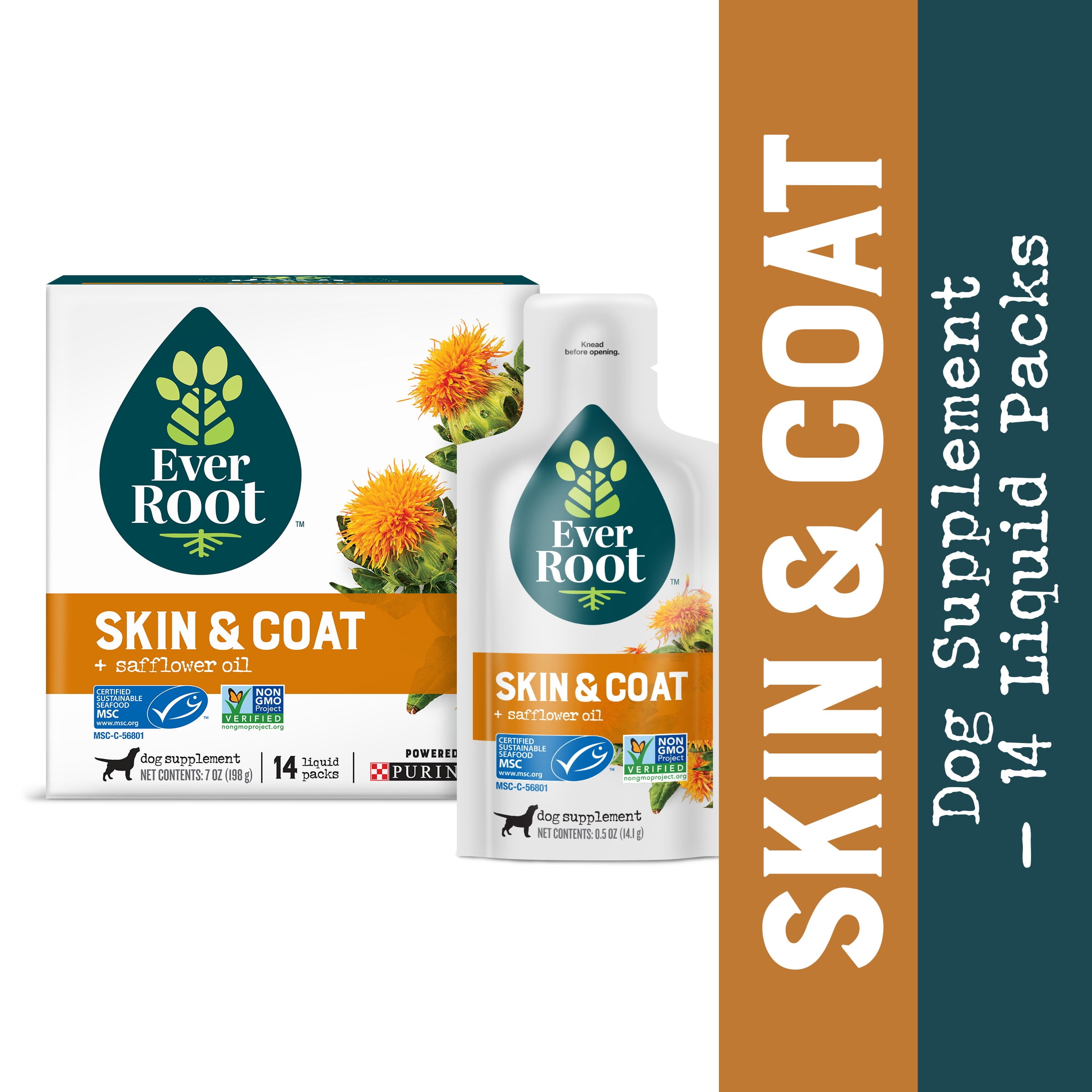 EverRoot Dog Skin Care Skin and Coat Liquid Pack With Safflower Oil Dog