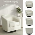 thumbnail image 2 of DREAMSIDEA Swivel Barrel Accent Chair for Living Room, Modern Upholstered Round Club Armchair-Cream, 2 of 5