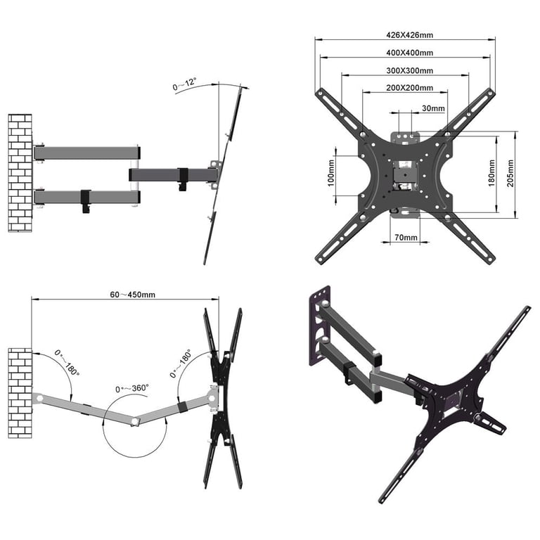 Zimtown Full Motion TV Wall Mount Bracket 26-55 Inch photo 5