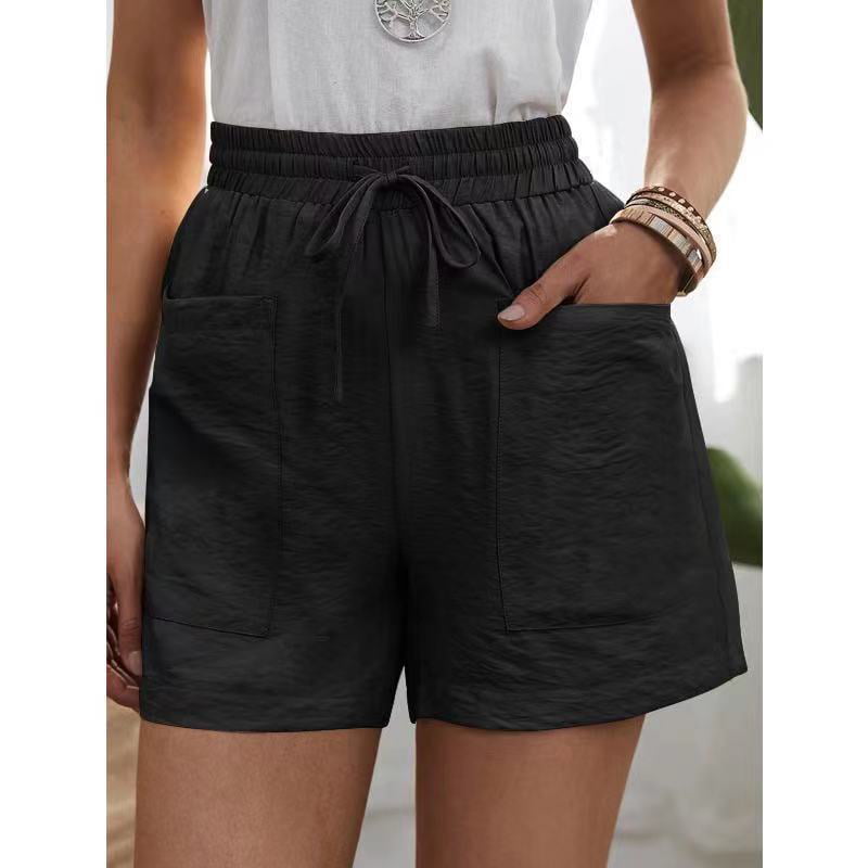 Women Cotton Linen Summer Shorts Bowknot Tie Waist Summer Casual Shorts  with Pockets - Walmart.com