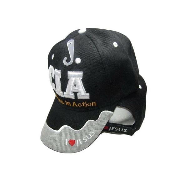 CIA Christians In Action Christian Black Hat Ball Cap I Love Heart Jesus