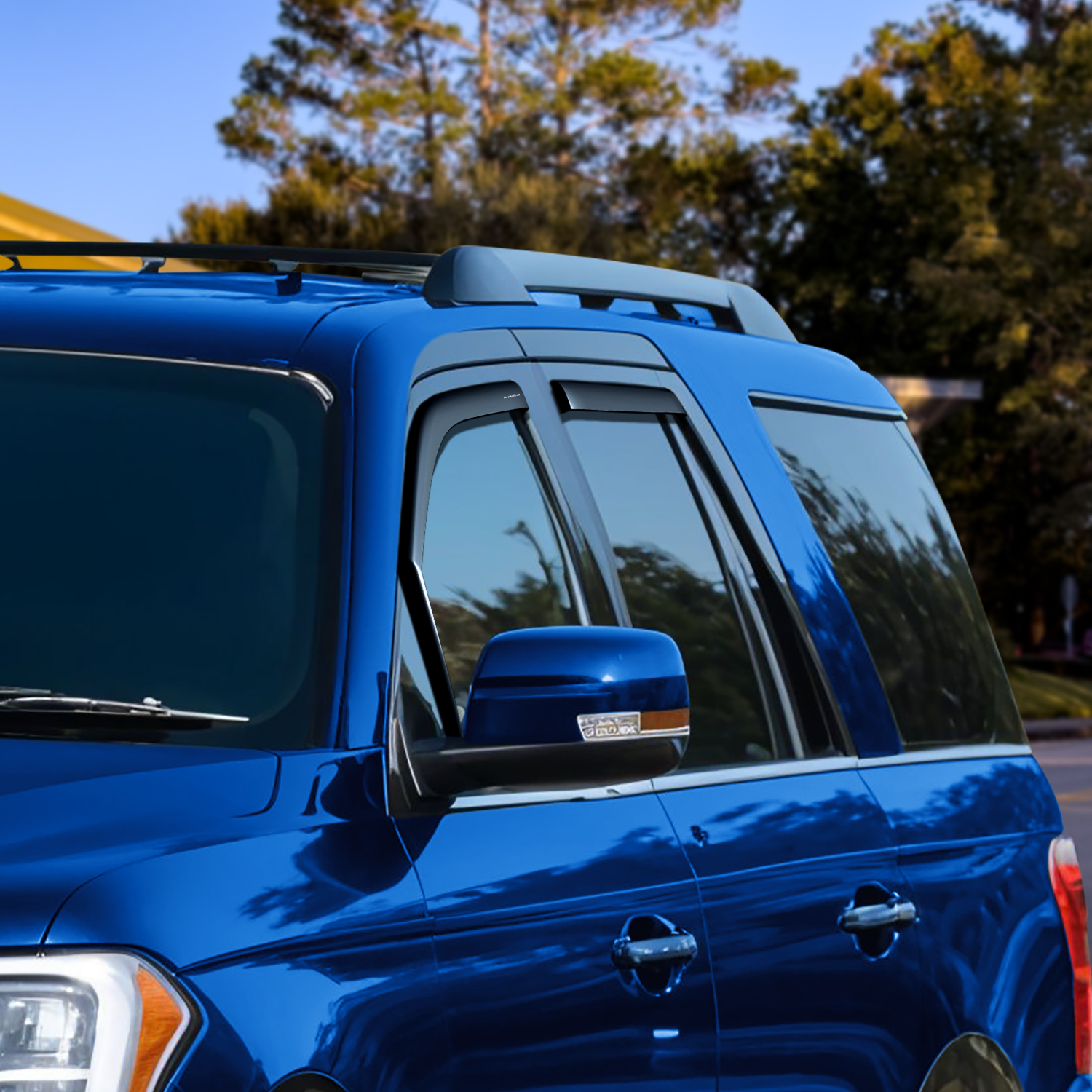 Goodyear Shatterproof in-Channel Window Deflectors for Ford Expedition 2018-2024, Rain Guards, Window Visors for Cars, Vent Deflector, Car Accessories, 4 pcs - GY003494