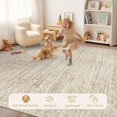 thumbnail image 5 of Washable Rug 8x10 Area Rugs: Modern Geometric Rugs for Living Room Non Slip Soft Low Pile Moroccan Indoor Carpet for Bedroom Nursery Dining Room Home Office Beige 8'x10', 5 of 7
