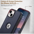 thumbnail image 3 of AIOVETEAB Compatible with iPhone 14 Plus Case Premium Leather TPU Hybrid Case Cover,Navy Blue, 3 of 6