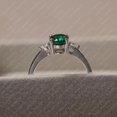 thumbnail image 4 of Green emerald engagement ring, oval cut May birthstone , sterling silver wedding, 4 of 5