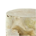 thumbnail image 5 of DecMode 15" x 18" Light Brown Teak Wood Handmade Live Edge Tree Stump Accent Table with Natural Cutouts, 1-Piece, 5 of 9
