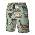 thumbnail image 4 of Balery Vintage Farm Animals Traje de Baño Estilo Hawaiano para Hombre, Shorts de Secado Rápido con Bolsillos-Medium, 4 of 6
