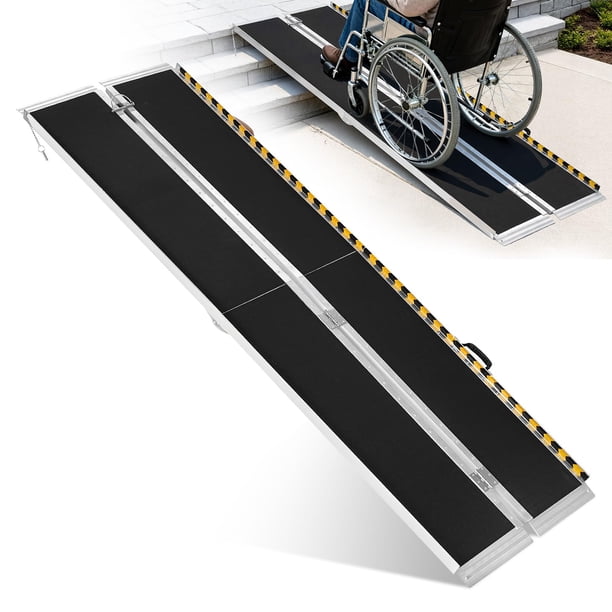 Yeshouse Rampa portátil para silla de ruedas de 76 cm de ancho, capacidad 362 kg, plegable de aluminio con asa, ideal para hogar, escaleras, puertas, bordillos y scooters de movilidad