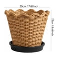 thumbnail image 3 of 8.6x7.8" Woven Resin Urn Planter, Decorative Rattan-Style Wicker Flower Pot for Indoor Outdoor Home Decor, 3 of 6