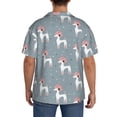 thumbnail image 5 of Xecao offers the Cartoon Poodle Dog for Men's Casual Short-sleeved Shirt, a button-up collared shirt with a pocket, perfect for beach vacations and yacht travel in the XX-Large size., 5 of 7