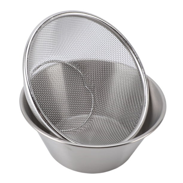 Colador De Acero Inoxidable Con Tazón De Mezcla, Filtro De Microporosos De Cocina Portátil Para Lavar Arroz Pasta Pequeño Tazón De Mezcla Profunda
