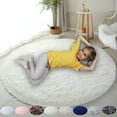 thumbnail image 3 of FOCUSSEXY 4.6ft,5.3ft,6ft Round Area Rugs Super Soft Fluffy Floor Rug Washable Shag Rug Shaggy Area Rug Bedroom Dining Room Anti-skid Carpet Yoga Mat Child Play Mat, 3 of 8