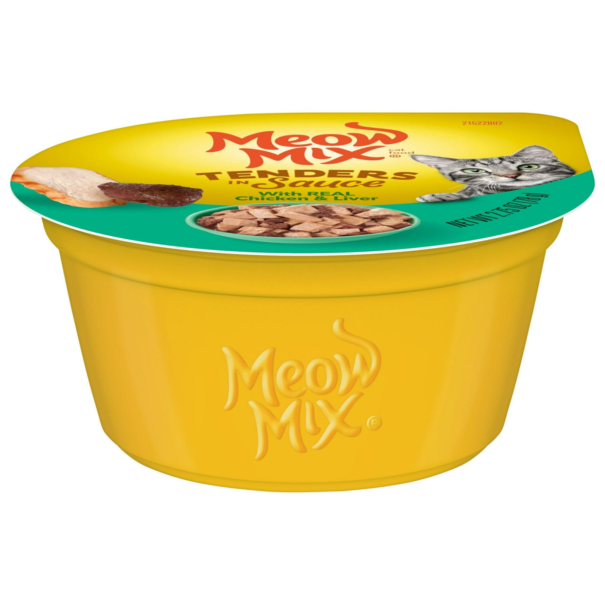 Meow Mix Tenders in Sauce Wet Cat Food With REAL Chicken & Liver, 2.75 oz Cup