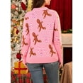 thumbnail image 5 of Womens Y2k Christmas Cardigan Button Down V-Neck Sweater Cute Festive Knit Crop Cardigan Fall Outfits, 5 of 7