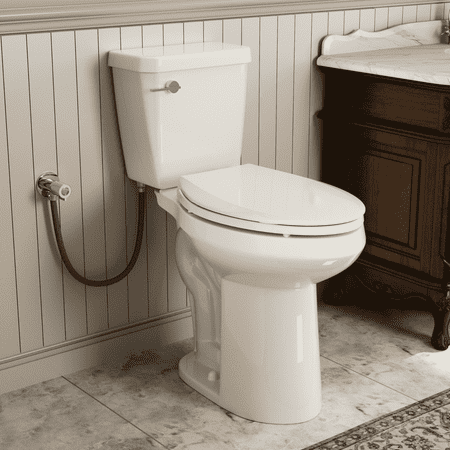 Los Flexi 21" Extra Tall Two-Piece Toilet, Comfort Elongated Height for Seniors, Soft-Close Seat, 1.28 GPF Single Flush, 12" Rough-In