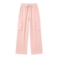 thumbnail image 3 of Bosfbaoi Cargo Pants for Women Drawstring Elastic Waist Wide Leg Lightweight Casual Trousers with Multi Pockets, 3 of 8