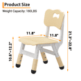 thumbnail image 2 of Set of 2 Kids Chairs with 3-Level Adjustable Height – Plastic Child Chair with Non-Slip Legs, Ergonomic Backrest, Stackable, for 2-6 Years – Pink / Dark Gray / Light Gray / Wood, 2 of 8