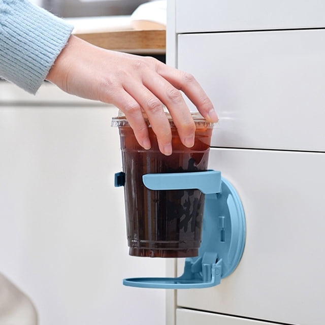 shyuyusa Under Cabinet Foldable Cup Holder, Retractable Punch-free Design, Space-saving Installation, Portable Cup Storage Rack for Office, Dormitory and Household Cabinet