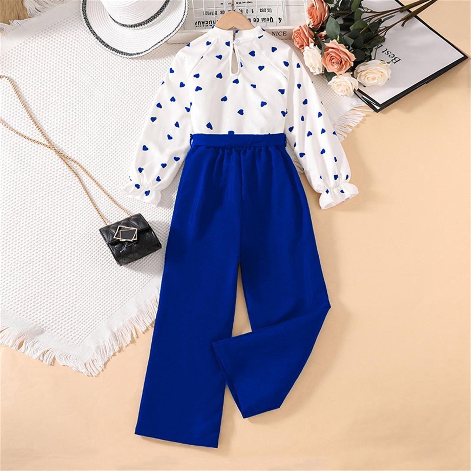 Children's Clothes 2024 Spring Children's Clothing Children's Clothing Love Printed Long Sleeve Suit, Girls Outfit Sets 7-8 Years