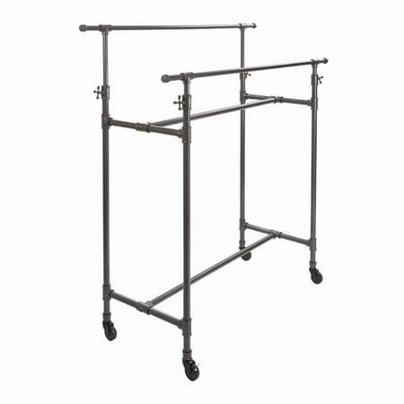 Econoco Pipeline Adjustable Double Bar Box Rack, Anthracite Grey