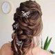 thumbnail image 2 of Horquillas para el pelo de boda de novia de cristal, pieza de pelo plateada, accesorios para el cabello de flores nupciales para mujeres y niñas (plata), 2 of 4
