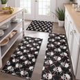 thumbnail image 2 of Black Red Skull Burst Pattern Kitchen Rugs Sets Of 3,Kitchen Runner Rugs Non Skid Washable,Decorative Kitchen Floor Mats for Kitchen,Sink,Laundry,17"x30"+ 17"x47" + 17"x59", 2 of 6