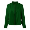 thumbnail image 6 of Women Casual Slim Top Button Long Sleeve Stand Solid Business Jacket Trendy Short Coat Womens Shirt Jacket Women Suit Jacket Cute Fall Jackets for Women Women Light Jackets Casual Casual Women Dress, 6 of 8