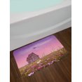 thumbnail image 2 of Meadow Bath Mat, Dreamy Spring Field with Colorful Flowers with Big Old House and Air Balloon, Plush Bathroom Decor Mat with Non Slip Backing, 29.5" X 17.5", Violet Pale Pink, by Ambesonne, 2 of 2