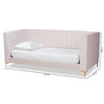 thumbnail image 7 of Baxton Studio Oksana Modern Contemporary Glam and Luxe Light Pink Velvet Fabric Upholstered and Gold Finished Twin Daybed, 7 of 7