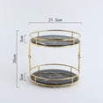 thumbnail image 3 of Cerámica Almacenamiento Bandeja Pantalla Soporte Doble Cosméticos Cosméticos Joyería Almacenamiento Mármol Patrón Cuarto de Baño Cómoda Encimera Decor Negro Baoblaze bandeja de almacenamiento, 3 of 8