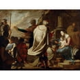 thumbnail image 2 of Bernardo Cavallino 24x19 Black Ornate Framed Double Matted Museum Art Print Titled: Adoration of the Magi, 2 of 5
