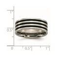 thumbnail image 6 of Titanium Polished Black IP-plated Striped 8mm Band, 6 of 7