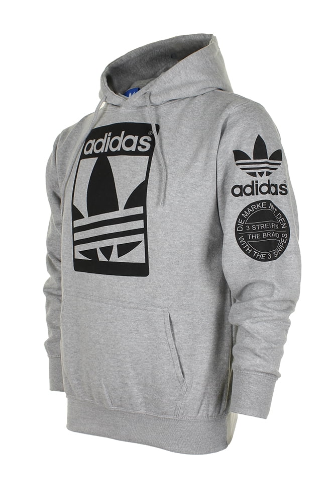 adidas men's original trefoil street graphic front pocket active pullover hoodie