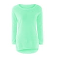 thumbnail image 3 of absuyy Sweaters for Women Clearance Long Sleeve Pullover Casual Crewneck Sweater Top Green Size 2XL, 3 of 6