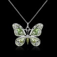 thumbnail image 3 of Clearance Necklaces for Women，1Pcs Beautiful Alloy Rhinestone Butterfly Long Necklaces Sweater Necklace Fashion Enamel Butterfly Necklace for Women Girls（Green）, 3 of 4