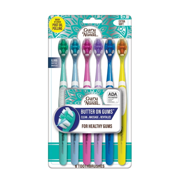 【リフレッシュ&リラックスセット】ミント、ラベンダーハペセット（計6g 各3g） GuruNanda Ultra Soft Bristles Toothbrush - Butter On Gums - 6 Pack