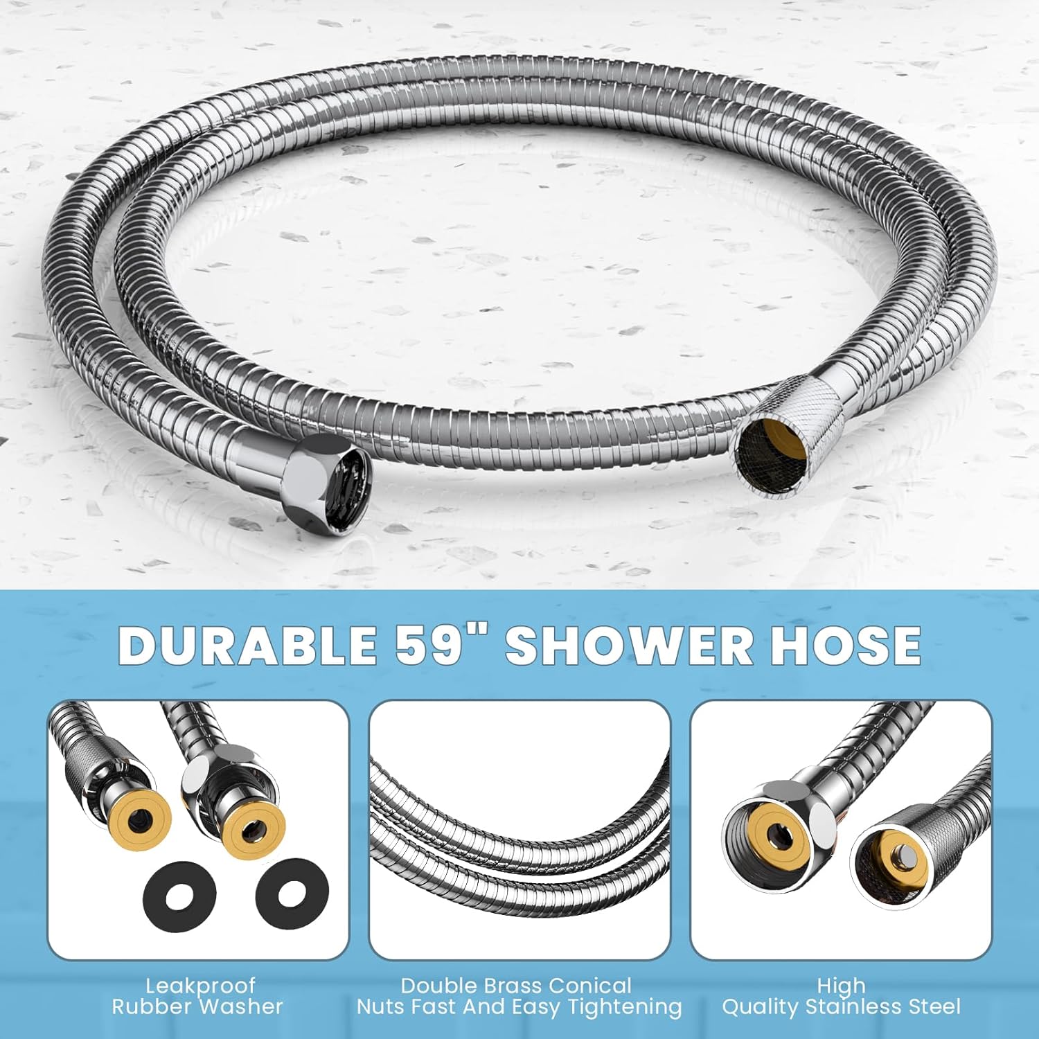 KINGTACK 2-in-1 Rainfall Shower Head with Magnetic Dock photo 7