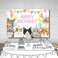 thumbnail image 4 of Fondo de fiesta de animales para niños, decoración de fiesta de cumpleaños con temática de gato y perro, Pancarta, accesorios de fotografía, 4 of 5