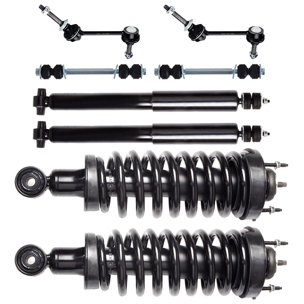 CCIYU Complete Suspension Kit Fits 03 04 05 06 07 08 09 2010 11 for Lincoln Town Car Includes Strut Spring Assembly, Rear shock Absorber, Stabilizer Bar Link, Stabilizer Bar Link Kit