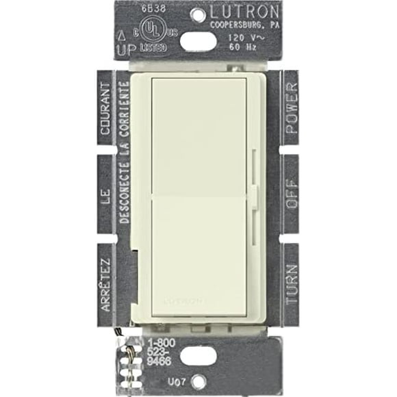 Lutron DVSCELV-303P-BI Diva 300W 3-Way Electronic Low-Voltage Dimmer, Biscuit