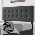 thumbnail image 4 of Tamaño completo size marco de cama con 4 almacenamiento cajones y adjustable cabecero, linen forrado cama de plataforma con button tufted design, gris oscuro, 4 of 8